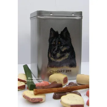 Chovatelství Chodský pes - plechová dóza s pamlsky pro psy (30 pamlsků)