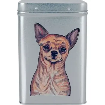 Dóza na potraviny Plechová dóza - čivava krátkosrstá (objem 1,5 l)