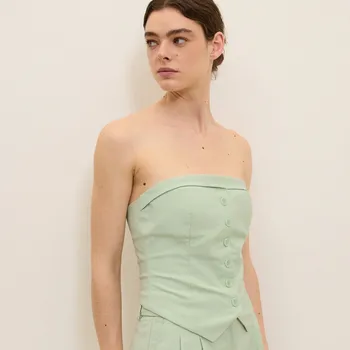 Dámské oblečení Reserved - Korzetový top - bledá zelená - 133BP-07X - 133BP-07X-L