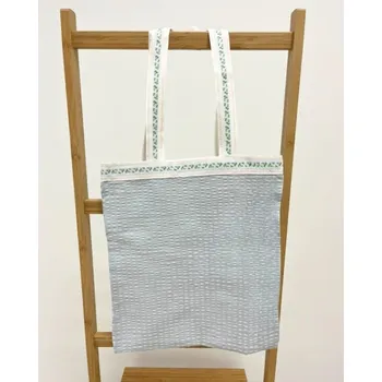 B.E.S. - Petrovice, s.r.o. Látková taška - 31x33cm - vzor Šedá s lemem růžiček