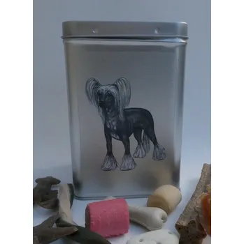 Chovatelství Čínský chocholatý pes - plechová dóza s pamlsky pro psy (30 pamlsků)