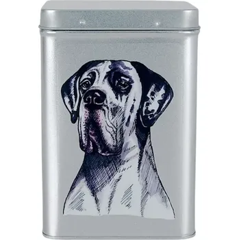 Dóza na potraviny Plechová dóza - německá doga harlekýn (objem 1,5 l)