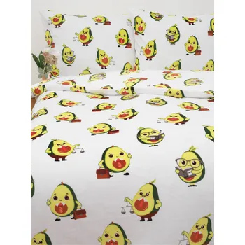 Povlečení Prodloužené povlečení mikroplyš Exclusive – Advokádo bílé