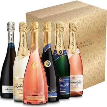 Dárkový potravinový koš Degustační sektový balíček sušší v dárkovém kartonu