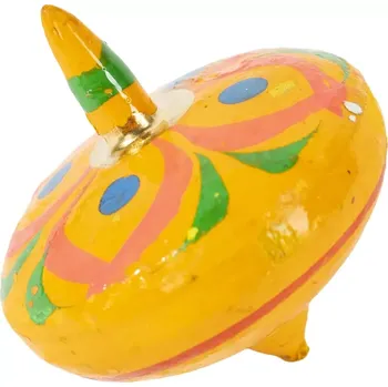 Hlavolam Dřevěná malovaná hračka Káča - hořčicově žlutá 1, Sittar