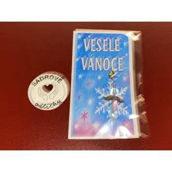 HandMade by VeJa Dárková karta - Veselé Vánoce (modrý podklad)