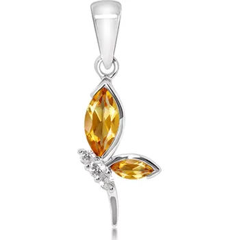 Přívěsek Stare Golden Citrine + White Topaz - stříbrný přívěsek s citrínem a bílým topazem