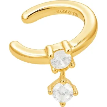 Piercing Atreya Atreya Stříbrná pozlacená záušnice Solitaire Drop Ear Cuff - Prémiová edice Množství: 1 samostatný kus