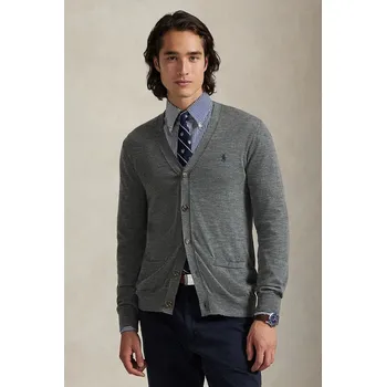 Dámský svetr Vlněný kardigan Polo Ralph Lauren RWS-Longsleeve tmavomodrá barva, 710946144, M, 90X