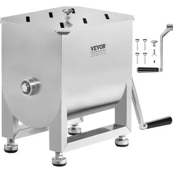 VEVOR Ruční mixér na maso , 15l pevná nádrž na maso (míchání maximálně 15 liber masa), mixér na maso z nerezové oceli, mixér na klobásy s víkem a rukojetí, ruční mixér na mleté ​​hovězí maso