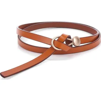 Opasek Camerazar Dlouhý zavazovaný úzký kožený pásek pro ženy