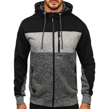 Pánská mikina Šedá pánská mikino-bunda s kapucí Bolf TC1206 - M