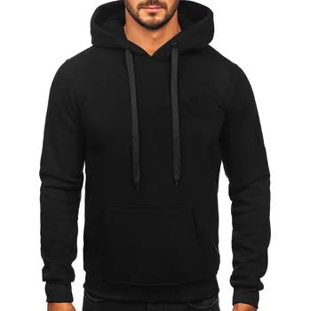 Pánská mikina Černá pánská mikina přes hlavu s kapucí anorak Bolf MB001 - 2XL