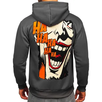 Pánská mikina Grafitová pánská mikina s kapucí a potiskem anorak Bolf M286 - XL