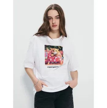 Dámská móda Vánoční tričko - S - House - bílý - 659GV-00X