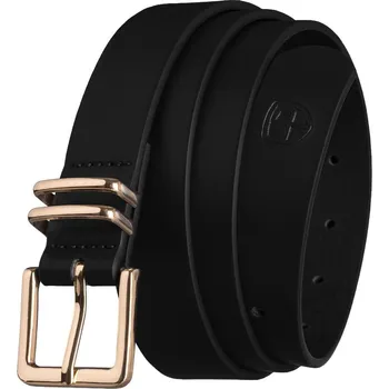 Opasek Černý tenký dámský pásek z ekologické kůže - Peterson (110)