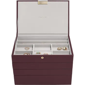 Šperkovnice Stackers, Šperkovnice Classic Stackers čtyřdílná, bordó - Formadore