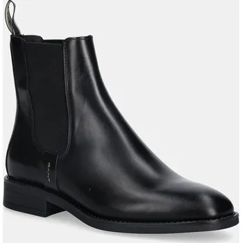 Dámská zimní obuv Kožené kotníkové boty Gant Fayy černá barva, na plochém podpatku, 31551128 99X, EUR 37