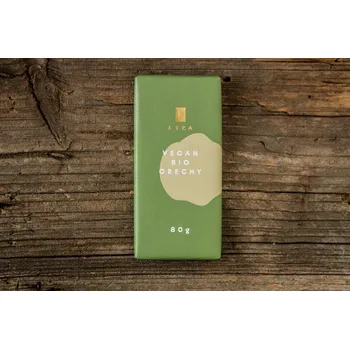 Čokoláda Lyra VEGAN BIO OŘECHY Bio veganská "mléčná" čokoláda bez mléka s lískovými ořechy 80 g