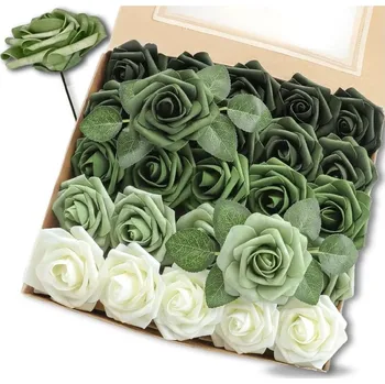 umělá květina Camerazar Sada 25 barevných umělých růží pro dekoraci a aranžování