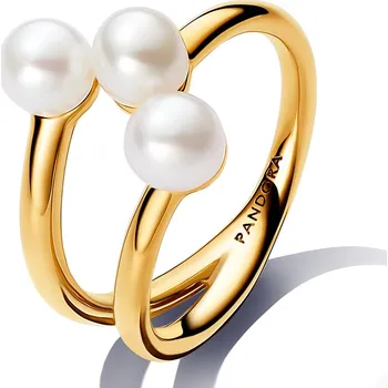 Prsten Pandora Úchvatný otevřený prsten s pravými perlami Essence Shine 163285C01 60 mm + 2 měsíce na vrácení zboží