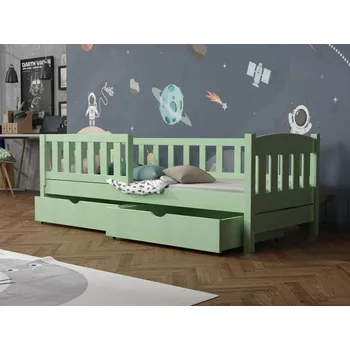 Dětská postel Dětská postel s úložným prostorem Bolek Barva dřeva: Zelená, Rozměry: 80x180