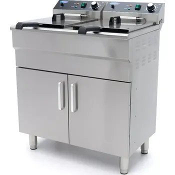 fritéza Maxima Fritéza - 2 x 16 l - 2 koše - s vypouštěcím kohoutem a stojanem - 230 V | 09365158