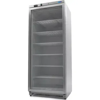 Maxima Mrazící skříň - 600 l - nerezová ocel - se skleněnými dveřmi | 09405035