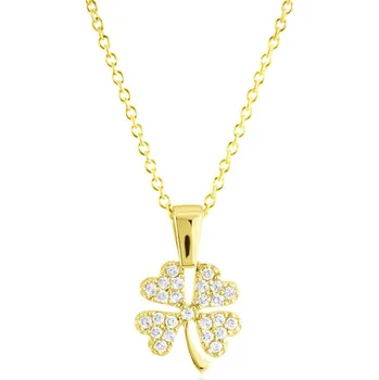 Náhrdelník GEMMAX "" Zlatý řetízek se čtyřlístkem – zlatý šperk ryzosti 585/1000 v Dárkovém balení s Certifikátem GLSYB-37411-12491