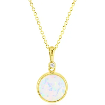 Náhrdelník GEMMAX "" Zlatý řetízek s bílým opálem – zlatý šperk ryzosti 585/1000 v Dárkovém balení s Certifikátem GLSYO-39111-12491