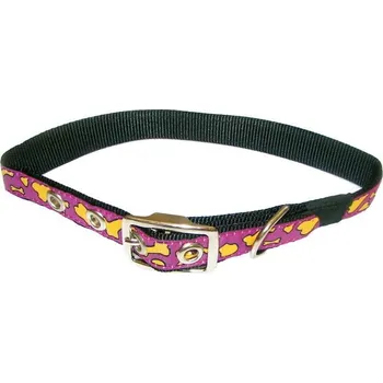Krmivo pro psa Obojek nylon s látkou a kostí 20mm x 38-46cm