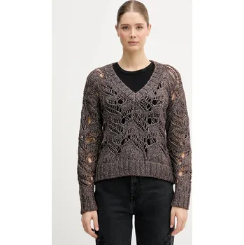 Dámský svetr Svetr s příměsí vlny Sisley 1H5BL401E hnědá 88X, vel. XS