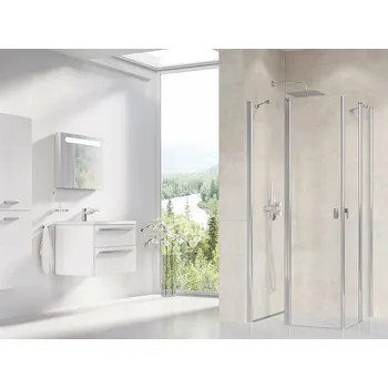 RAVAK Sprchový kout Ravak Chrome CRV2/CRV2 100x110 rohový, lesk/transparent 1QVA0C00Z1;1QVD0C00Z1