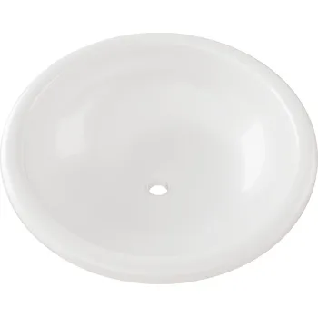 Umyvadlo UMYVADLO ZAPUŠTĚNÉ DO DESKY KULATÉ MALÉ 40 BÍLÉ LESKLÉ DO KOUPELNY