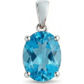 Přívěsek Oceánové oko – stříbrný přívěsek s modrým topazem swiss