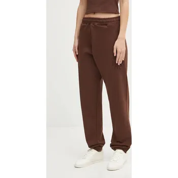 Bavlněné tepláky Hugo Blue Naleisy_B dámské, hnědá barva, 50553979 88X, vel. L