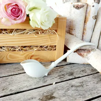 BERNADOTTE IVORY lžíce k omáčníku, slonová kost, Thun 1794 (Porcelánová naběračka 2. jakost)