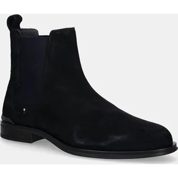 Dámská zimní obuv Semišové kotníkové boty Tommy Hilfiger CORPORATE HILFIGER SDE CHELSEA FM0FM05580 námořnická modř 59X, EUR 44