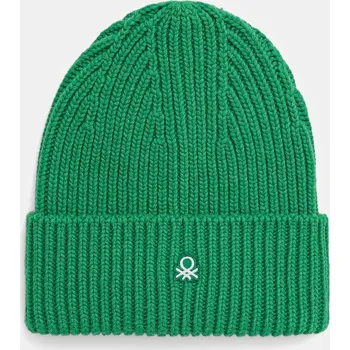Čepice Čepice s příměsí vlny United Colors of Benetton zelená barva, 12PAUA00X 76X, vel. S