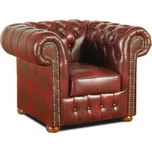 FALCO Křeslo Chesterfield Classic 1 kůže bordó