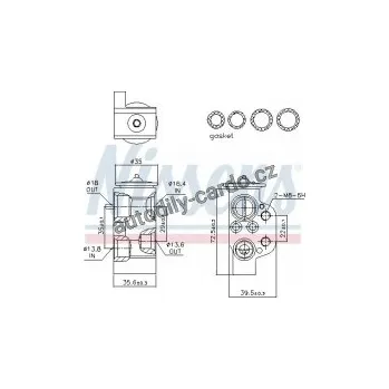 Chladič motoru Expanzní ventil, klimatizace NISSENS 999220