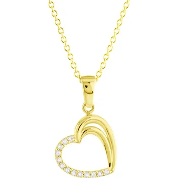 Náhrdelník GEMMAX "" Zlatý řetízek se srdíčkem – zlatý šperk ryzosti 585/1000 v Dárkovém balení s Certifikátem GLSYB-37261-12491