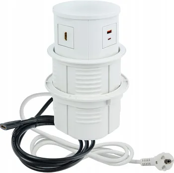 Elektrická zásuvka Zásuvka výsuvná, 2xUSB, HDMI BÍLÁ