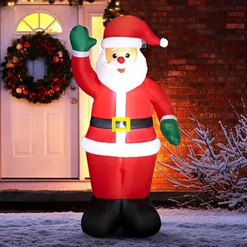 Vánoční dekorace Outsunny nafukovací vánoční dekorace Santa Claus 184 cm vícebarevná