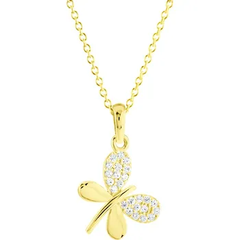 Náhrdelník GEMMAX "" Zlatý řetízek s motýlkem – zlatý šperk ryzosti 585/1000 v Dárkovém balení s Certifikátem GLSYB-39051-12491