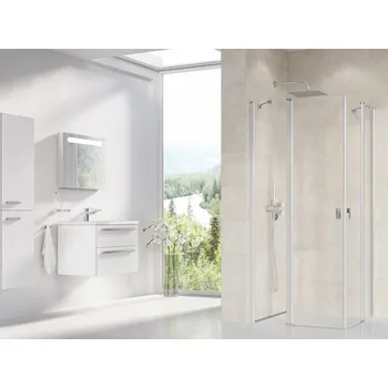 RAVAK Sprchový kout Ravak Chrome CRV2/CPS 90x100 rohový, satin/transparent 1QV70U00Z1;9QVA0U00Z1