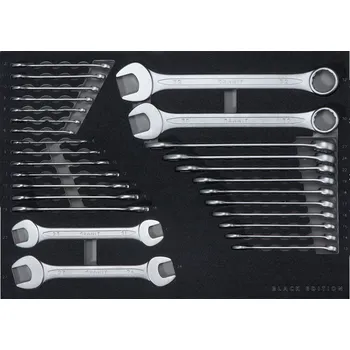 Klíč Sada dvojitých otevřených a očkoplochých klíčů 28 ks ve vložce do dílenského vozíku