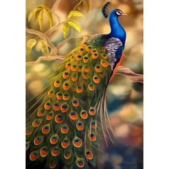 Diamantové malování Amparo Miranda® Diamantový obrázek Páv na stromě