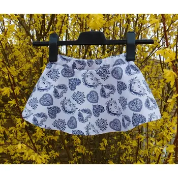 Dívčí sukně Sukně MODRÁ SRDCE S ORNAMENTEM Velikost: 110