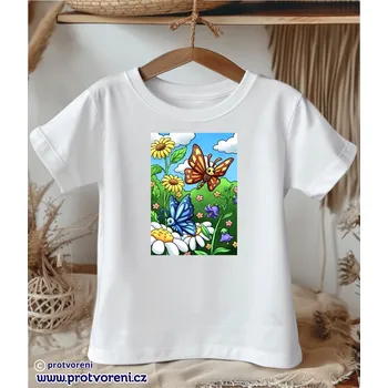 Chlapecké tričko Trička s potiskem Tričko s potiskem, dětské, MOTÝLCI na louce, 1 ks Velikost: 5/6 let Beagle